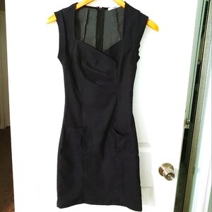 Stretch darkwash denim fitted dress